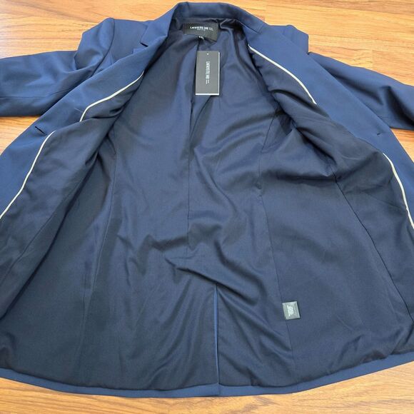 NEW Lafayette 148 Womens sz 0 Petite 0P Stretch Wool Single Button Blazer Blue - Picture 10 of 15